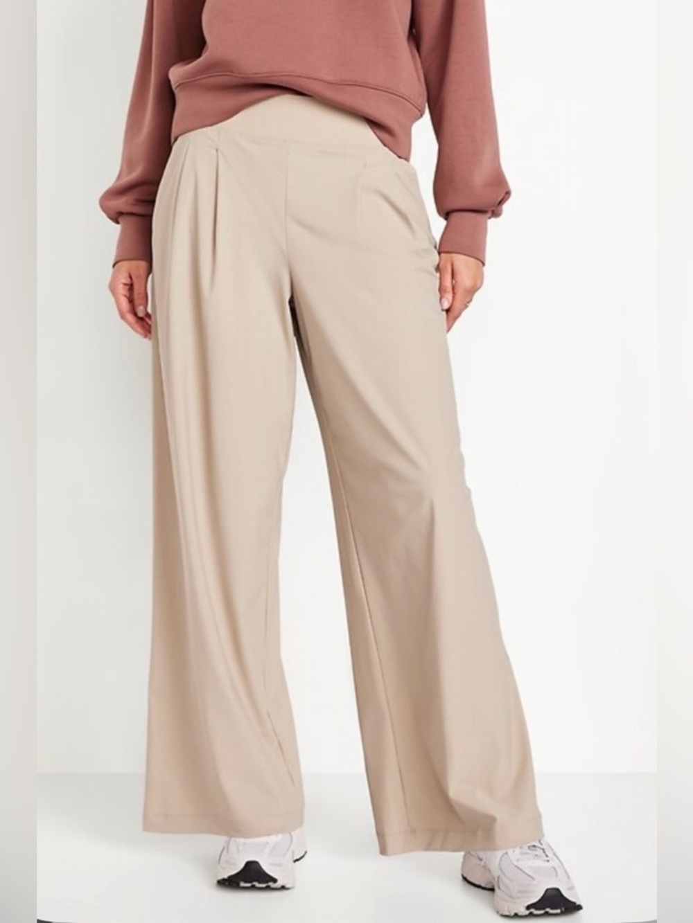 Old Navy Extra High Rise SleekTech Pleated Wide Leg Trousers Pants XXL Office